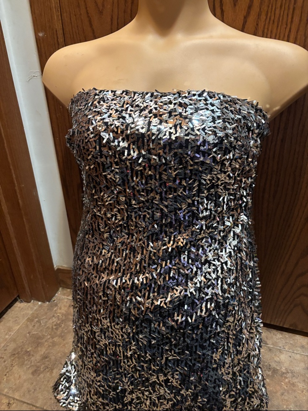 Speechless Black Sequin Strapless Mini Dress